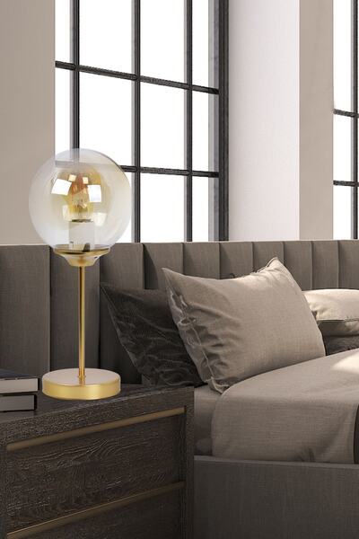 Genel Markalar Loren B Lüx Bal Camlı Masa Lambası (gold)