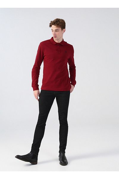 U.S. Polo Assn. Κανονική μέση Κανονική πόδι Slim Fit Μαύρο Ανδρικό Τζιν Παντελόνι Marl