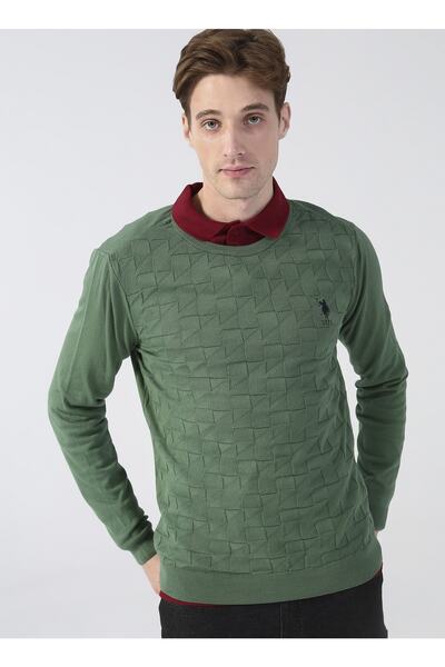U.S. Polo Assn. Мъжки пуловер с кръгло деколте, зелен Tcp01-bsk22