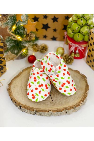 FG Store 100% Calfskin Non-Slip Sole Baby Booties