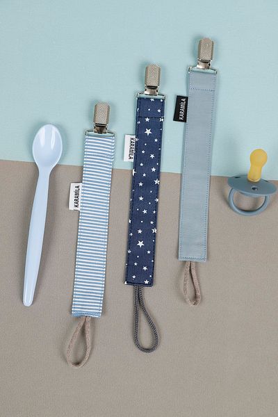KARAMİLA Set of 3 Baby Boy Pacifier Strap - Pacifier Chain - Pacifier Holder