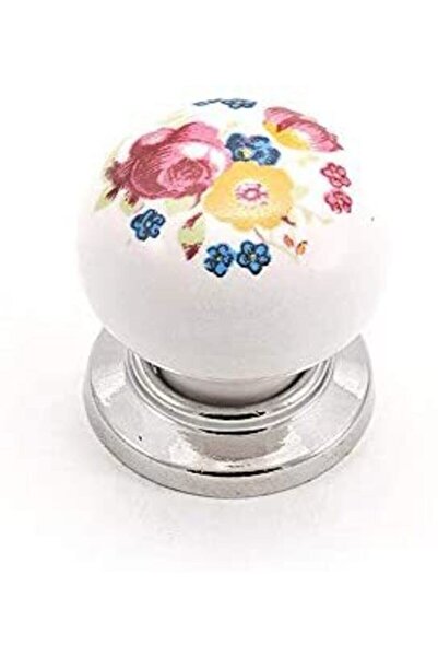 EYLULHİRDAVAT Modern Kroma Kırmızı Gül Porselen Düğme Mobilya Çekmece Dolap Kulp