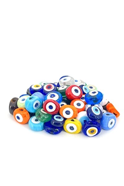 Selvi Konsept Danagöz Cam Nazar Boncuğu Orta Boy 1,7 Cm Karışık Renkli 9 Adet