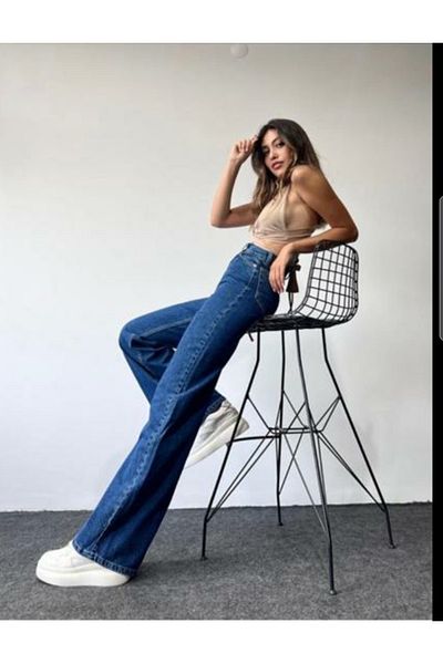 Livik Permite pantaloni Palazzo cu talie super înaltă, blugi, blugi