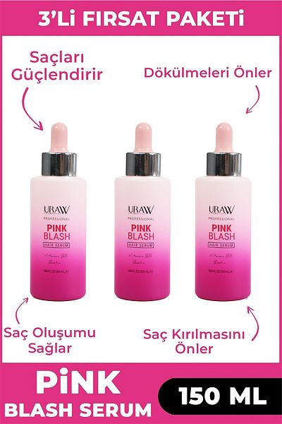 Uraw Rose Pigmented Styling Hair Serum - Set of 3