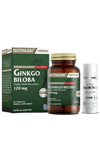 Nutraxin GinkgoBiloba120Mg60 Capsules and Facial Cleansing Gel 100ml - Gift Package