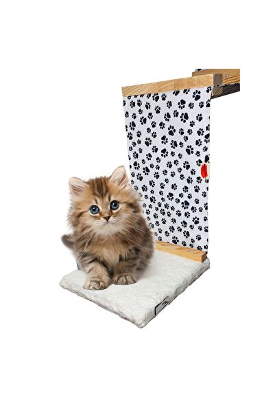 Barış Dizayn Premium Peluş Basamaklı Kumaş Kedi Köprüsü Raf Duvar Kedi Yolu P...