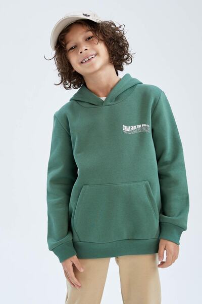 DeFacto Chlapčenská mikina s kapucňou – uvoľnený strih