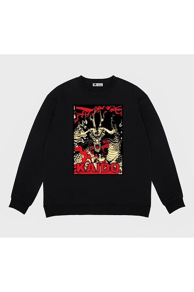 GreenMint Unisex Black Sweatshirt Kaido Dragon Form