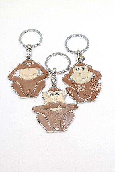 Tahtakaledeyim Metal Üç Maymun Anahtarlık Seti