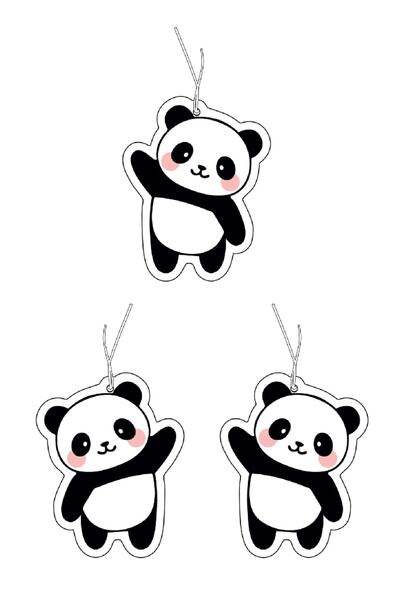 Jethızında 3'lü Set Sevimli Panda Tasarımlı Dekoratif Oto Kokusu