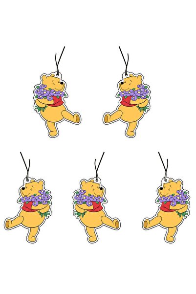 Jethızında 5'li Set Sevimli Winnie De Pooh Tasarımlı Dekoratif Oto Kokusu