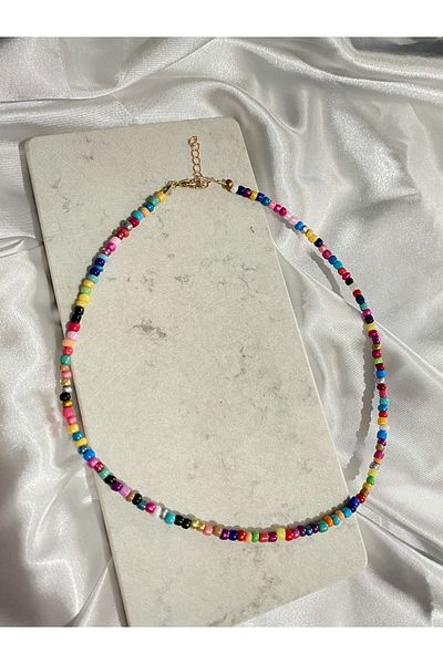 SWORDS CONCEPT Mixed Color Bead Necklace