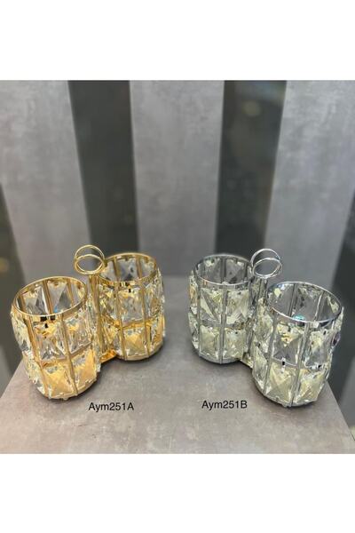 decovien Kristal Taşlı Kaşıklık Gold