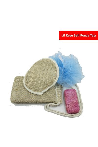 Yetkin Home Men's Back Hand Pouch Bath Loofah Heel Stone Shower Set Set