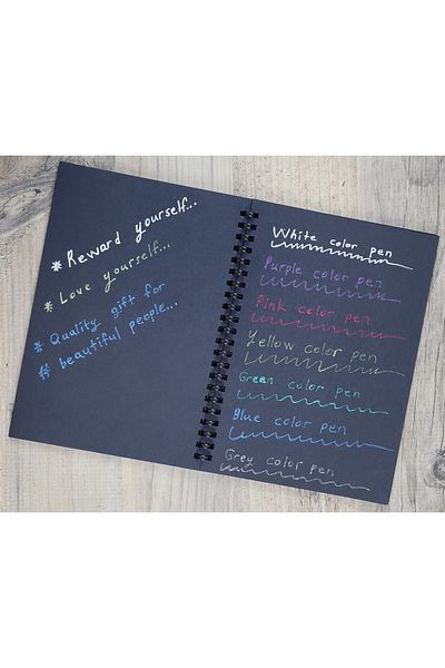 shopifav Blocnotes negru 20 coli 40 pagini, 3 buc creioane 5 plicuri