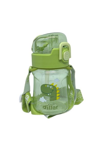 DILLER 400ml Animal Pattern Tritan Water Bottle with Straw and Hanger