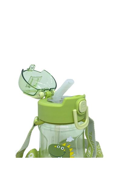 DILLER 400ml Animal Pattern Tritan Water Bottle with Straw and Hanger