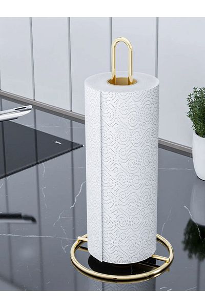 GİLLİ STORE Метален държач за кърпи, позлатен, позлатен, държач за салфетки от неръждаема стомана
