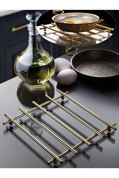GİLLİ STORE Защитна стойка за триножка, огнеупорна, неръждаема стомана, злато, злато
