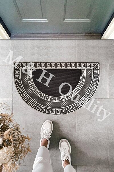 M&H Quality Διακοσμητικό Half Moon Versace Model Door Front Mat Πλένεται Μοκέ...