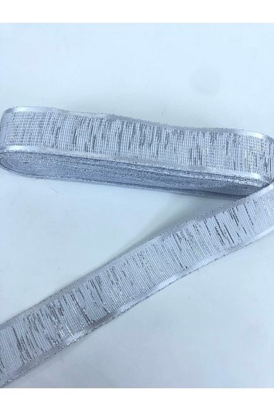 Hobigram Silver Glitter Party Ribbon Η τιμή είναι για 1 μέτρο – Κορδέλα, Κομψό Σχέδιο, Γυναικείο Αξεσουάρ