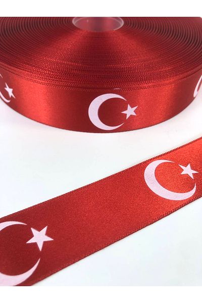 Hobigram Moon Star Red Satin Ribbon Η τιμή είναι για 1 μέτρο – Κορδέλα, Κομψό Σχέδιο, Γυναικείο Αξεσουάρ – Κορδέλα
