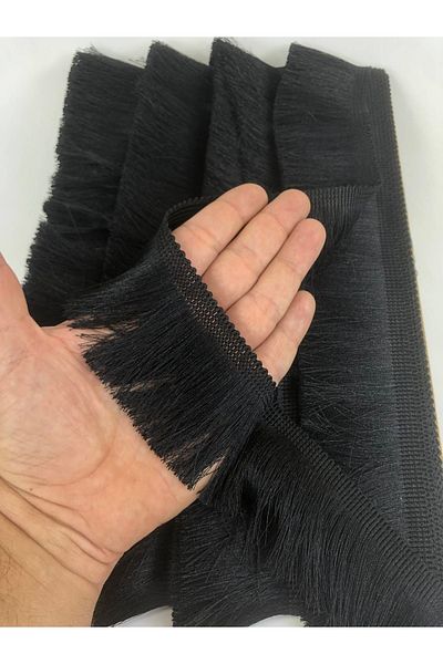Hobigram High Quality Black Rope Fringe Tassel Price Is for 1 Meter - Decorative Ribbon, Stylish Design - Decorative