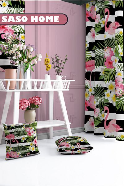 SasoHome Summer Mod Flamingos Pernă Decorativă Cadou - Față de Pernă