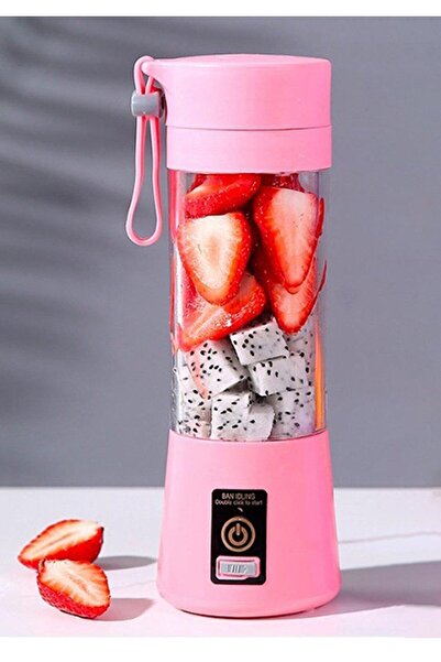 STFAST Taşınabilir Şarjlı El Blender Shaker Smootie Hızlı Bebek Maması Hazırlama Aleti 6 Bıçaklı Pembe