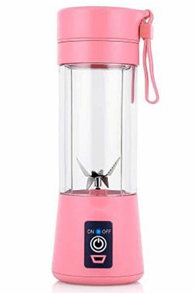 STFAST Taşınabilir Şarjlı El Blender Shaker Smootie Hızlı Bebek Maması Hazırlama Aleti 6 Bıçaklı Pembe