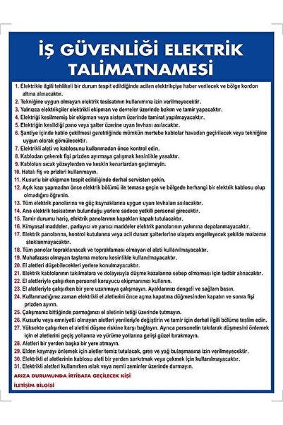 Emek İkaz Levhaları سلامة العمل التعليمات الكهربائية علامة التحذير/التحذير