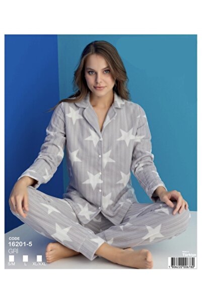 ARCAN 16201-5 Fitilli Polar Düğmeli Takım Iri Yıldız Desen
