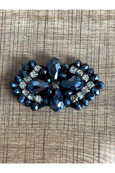 Gönülden Tasarım 6x4 Cm Design cu margele de sticlă Zircon Stone Star Flower Applique Patch
