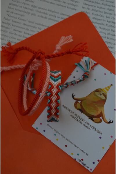 Bidüğüm Unisex Renkli Dokuma Arkadaş Bilekliği Seti - El Emeği, Kalıcı Renkler -