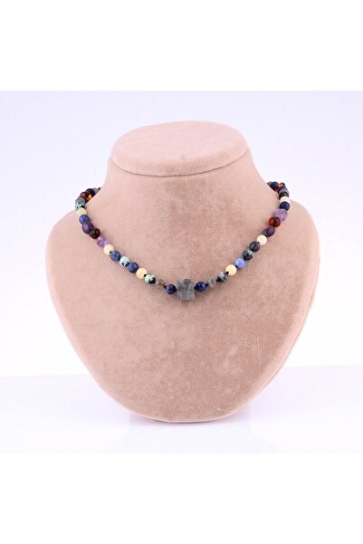 Deniz Doğal Taş Sertifikalı Yay Burcu ( Taşlar) Doğaltaş Kolye M258