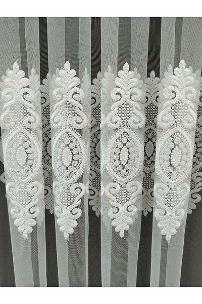 evihtiyaclarim by IOC New Season Quality Tulle Curtain - Non-Ironing, Medium Pleated, 1 x 2.5