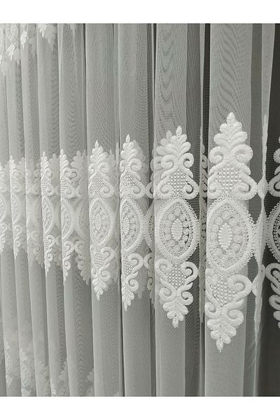 evihtiyaclarim by IOC New Season Quality Tulle Curtain - Non-Ironing, Medium Pleated, 1 x 2.5