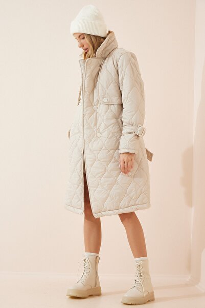 Happiness İstanbul Kő garbó női steppelt kabát CV00027