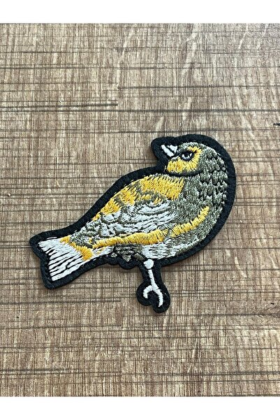 Gönülden Tasarım 8x4 Cm Broderie Broderie Pasăre Galbenă Lipire cu Fier de călcat Applique Patch de armătură