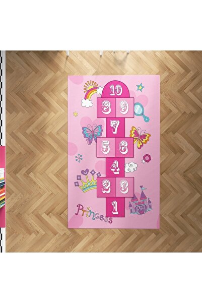 MEKTA HOME Pembe Seksekli Çocuk Ve Bebek Odası Halısı Mkth-189
