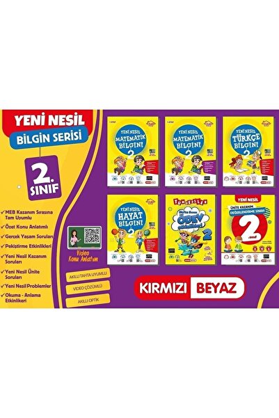 Kırmızı Beyaz Yayınları 2. Sınıf Yeni Nesil Bilgin Süper Plus Set 6 Kitap Yen...