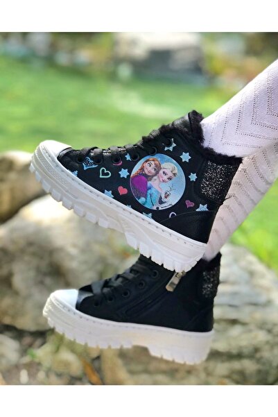 Surpie Shoes أحذية للفتيات منقوشة فروزن، أحذية بسحاب مطبوعة على شكل إلسا