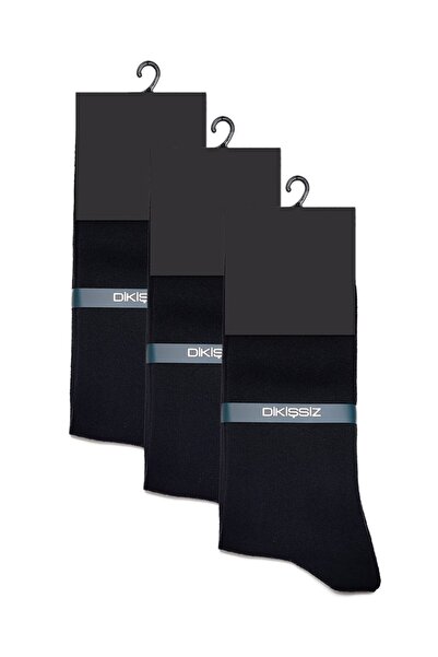 Lorelm 3 Pairs Men's Socks Bamboo Black Seamless