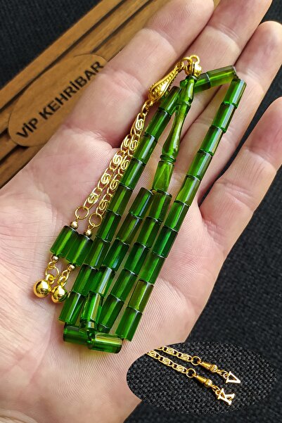 Vip Kehribar 5,5x10 mm Kesme Ateşi Kehribar Tesbih Isme Özel Kişiselleştirile...