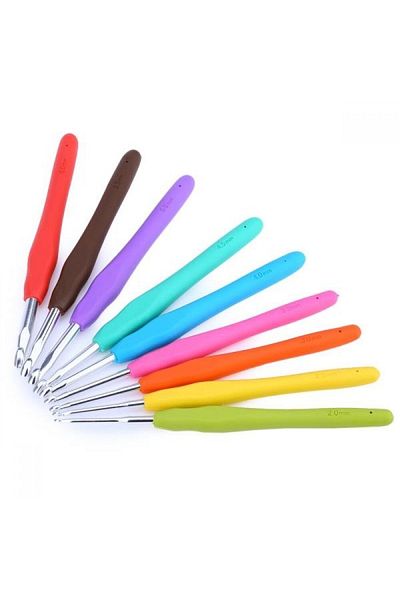 Hobi Dünyası Ergonomic Colorful Knitting Crochet with Elastic Handle Number: 3.5