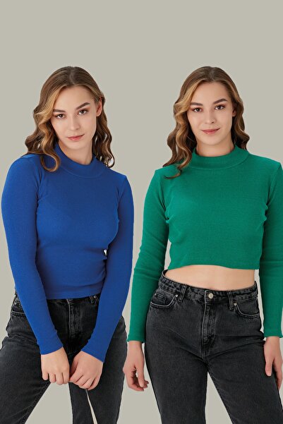 CATSPY Γυναικείο Σετ μπλούζας με μακρυμάνικη λαιμόκοψη 2 τεμαχίων με ραβδώσεις