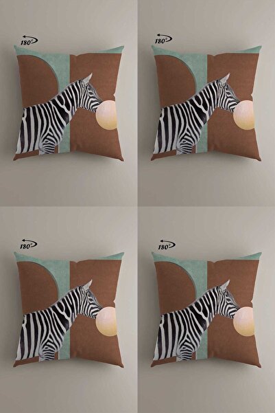 LadiesHome تصميم ديكور حديث مزدوج الجوانب مطبوع رقميًا مكون من 4 أغطية وسائد ...
