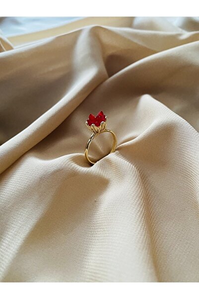 BB wikiki Rose Kırmızı Lotus Çiçeği Yüzük