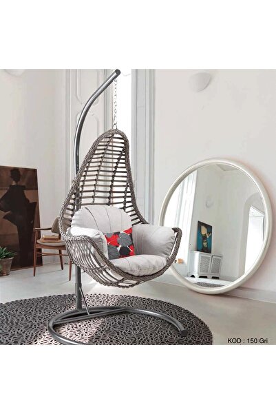 Capri Swing Modern Salıncak Tekli Bahçe Balkon Teras Salıncağı Rattan Milas